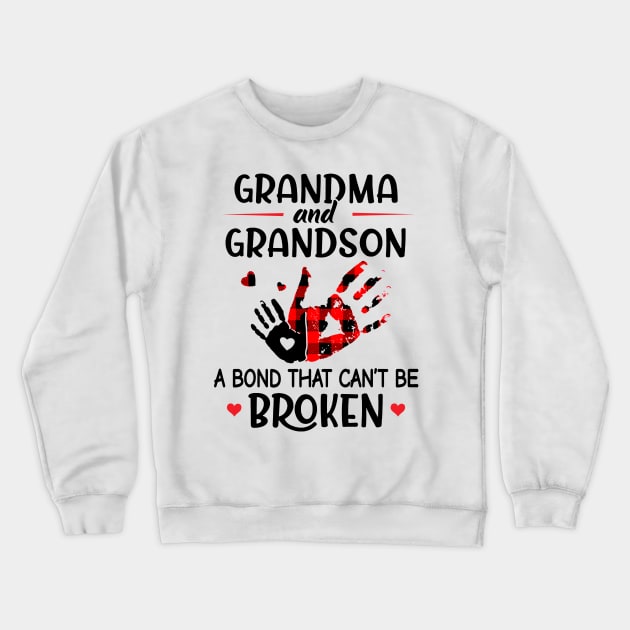 Grandma And Grandson A Bond That Can't Be Broken Crewneck Sweatshirt by ladonna marchand